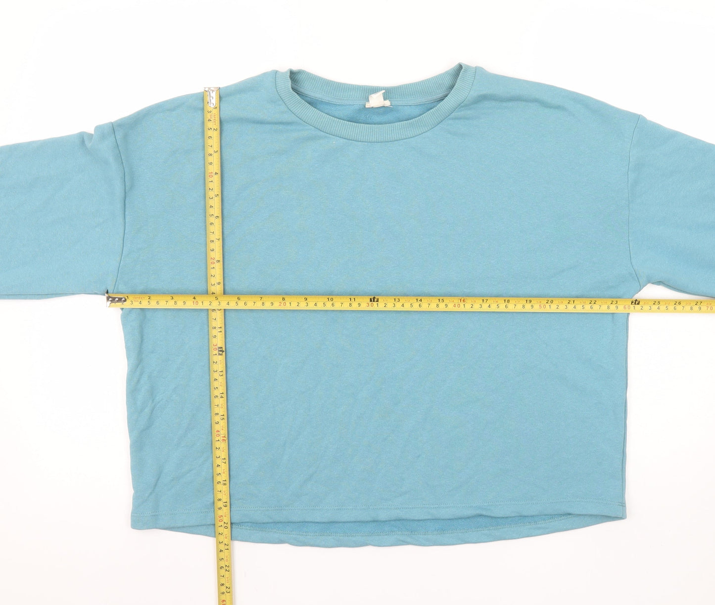 River Island Women Blue Crew Neck Pullover Sweatshirt M