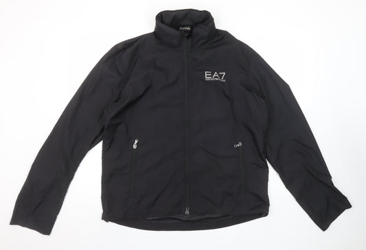 Emporio Armani EA7 Men's Black XL Polyester Full Zip Lightweight Jacket