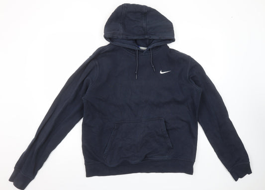 Mens UK L Regular Nike Blue Pullover Hoodie