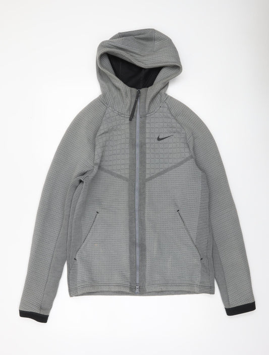 Mens UK S Athletic Nike Grey Full Zip Hoodie