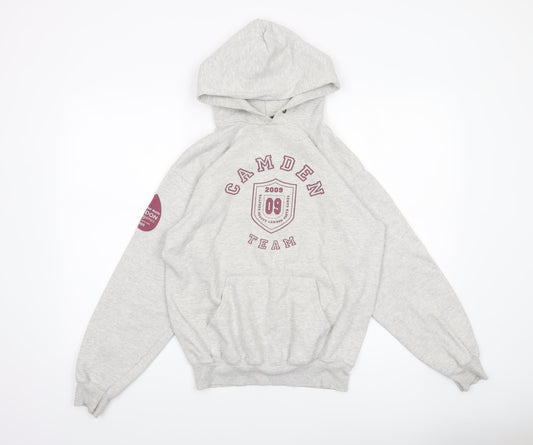 Fruit of the Loom Mens Grey S Pullover Hoodie Camden Team Graphic