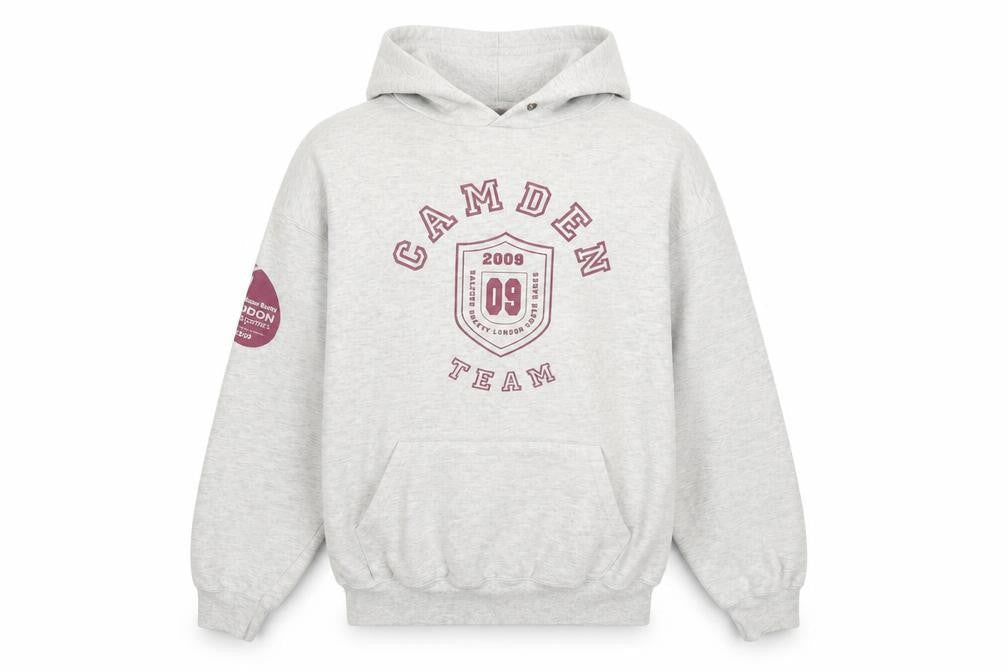 Fruit of the Loom Mens Grey S Pullover Hoodie Camden Team Graphic
