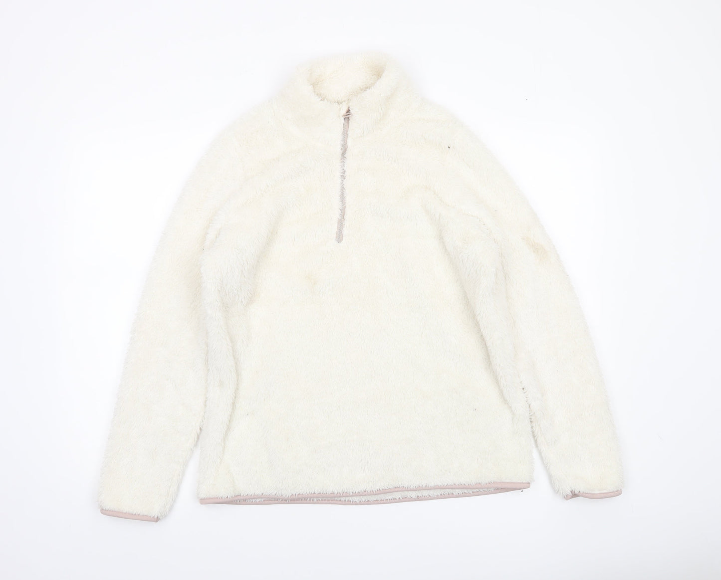 Dunnes Women’s Ivory 1/4 Zip Fleece Pullover Sweatshirt M