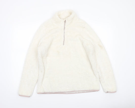 Dunnes Women’s Ivory 1/4 Zip Fleece Pullover Sweatshirt M