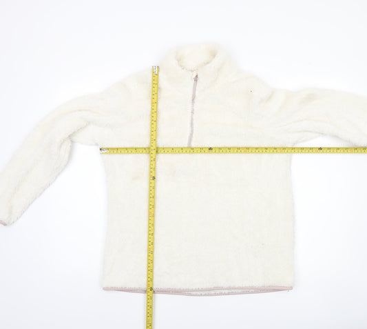 Dunnes Women’s Ivory 1/4 Zip Fleece Pullover Sweatshirt M
