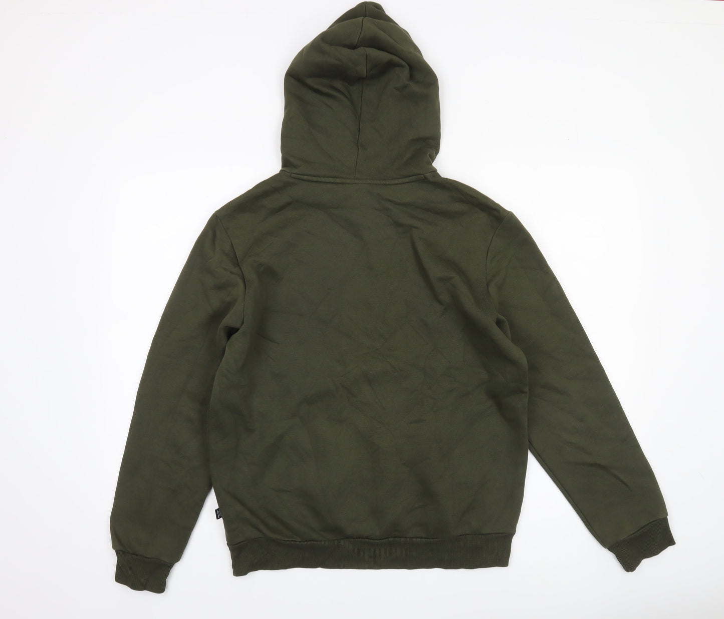 Mens UK S Regular PUMA Green Pullover Hoodie