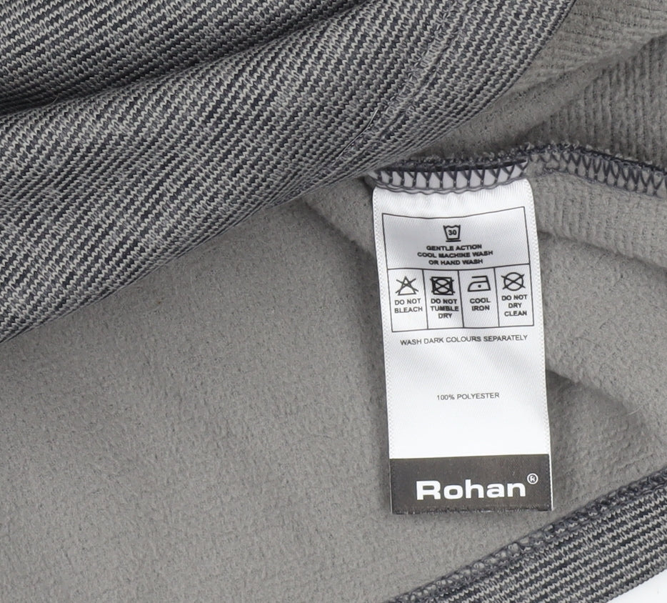 Rohan Men's Grey Long Sleeve Fleece Top Size L Outdoor Casual