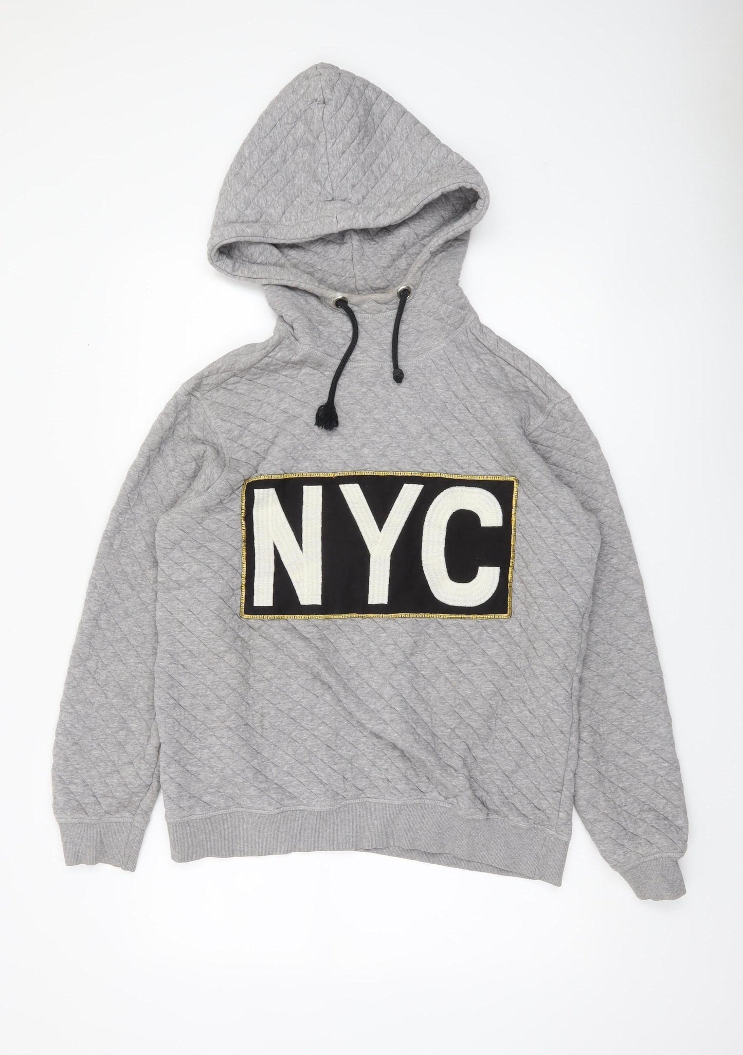 Sofie Schnoor Women’s Grey Quilted NYC Pullover Hoodie Size M