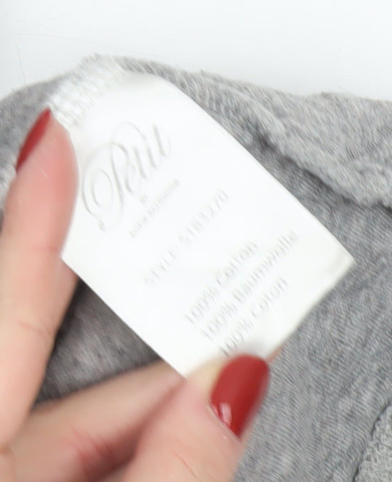 Sofie Schnoor Women’s Grey Quilted NYC Pullover Hoodie Size M