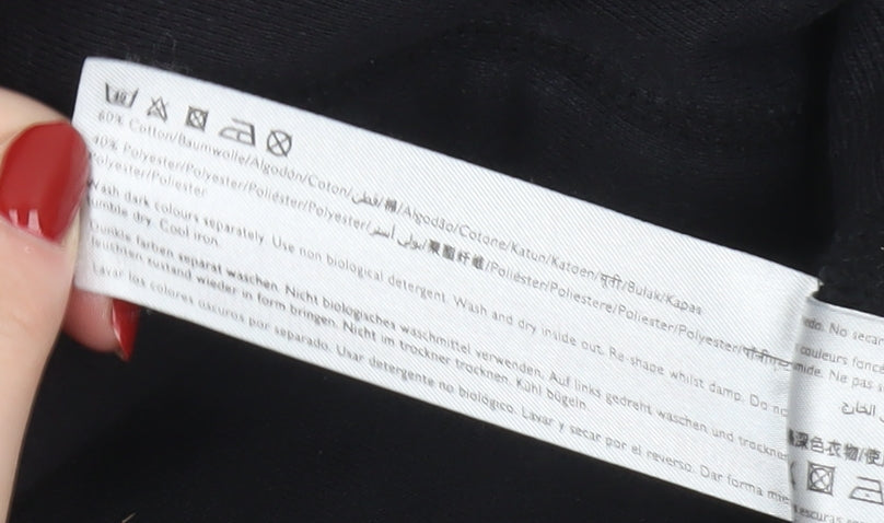 Jack Wills Women's Black Full Zip Hoodie Size 12 Cotton Blend