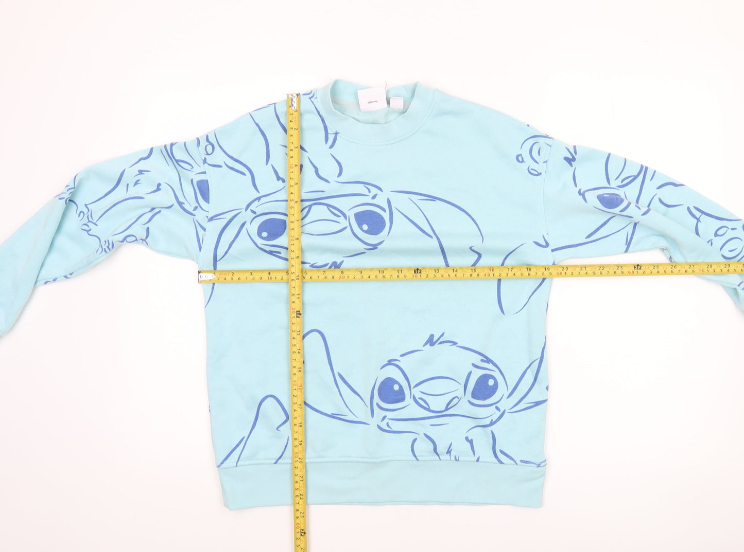 Disney Women’s Blue Stitch Sweatshirt 2XS Crew Neck Pullover