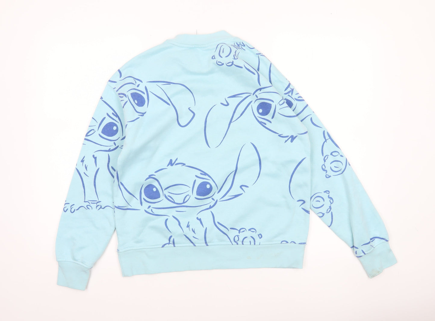 Disney Women’s Blue Stitch Sweatshirt 2XS Crew Neck Pullover
