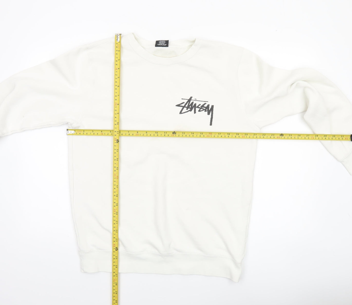 Mens UK S Regular Stussy White Pullover Sweatshirt