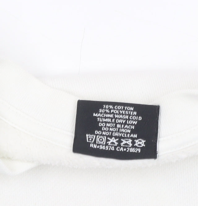 Mens UK S Regular Stussy White Pullover Sweatshirt