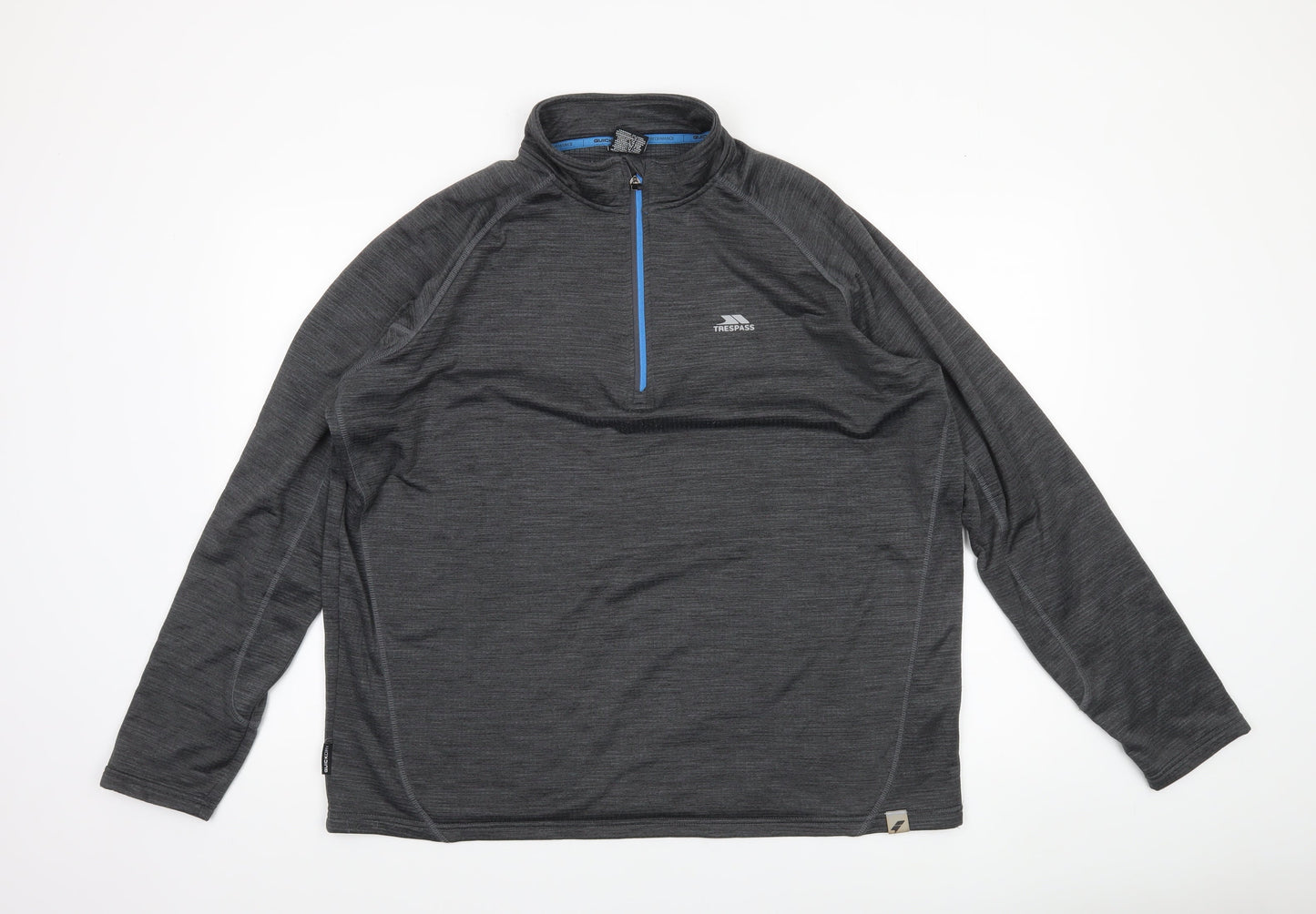 Trespass Mens Grey 2XL Long Sleeve 1/4 Zip Activewear Top