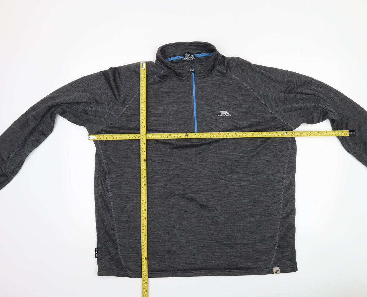 Trespass Mens Grey 2XL Long Sleeve 1/4 Zip Activewear Top