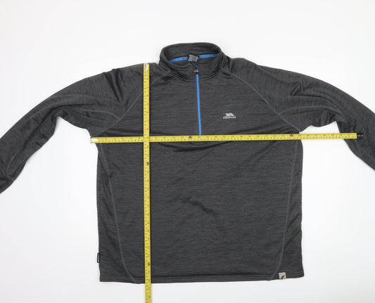 Trespass Mens Grey 2XL Long Sleeve 1/4 Zip Activewear Top