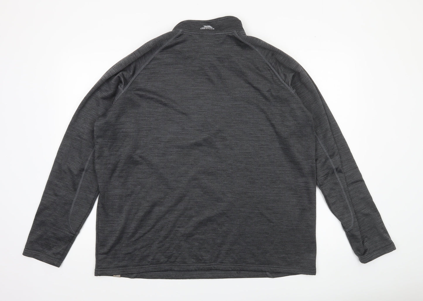 Trespass Mens Grey 2XL Long Sleeve 1/4 Zip Activewear Top