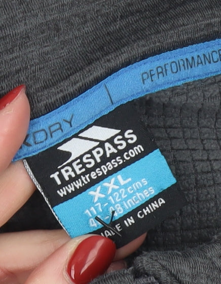 Trespass Mens Grey 2XL Long Sleeve 1/4 Zip Activewear Top