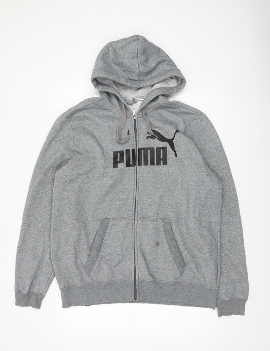 Mens UK XL Regular PUMA Grey Full Zip Hoodie