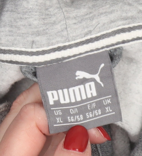 Mens UK XL Regular PUMA Grey Full Zip Hoodie