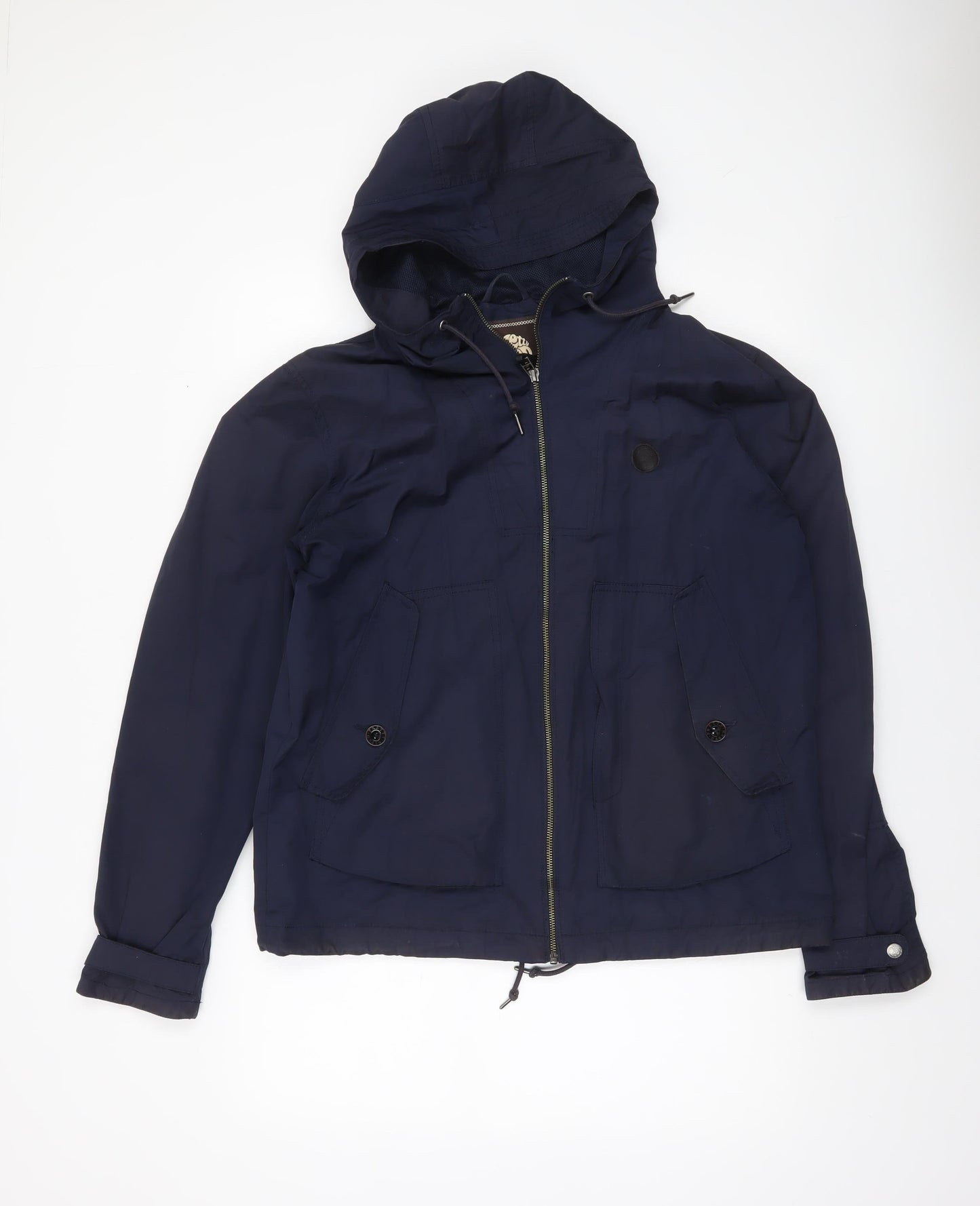 Pretty Green Men's Blue L Hooded Windbreaker Jacket