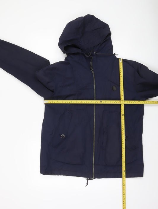 Pretty Green Men's Blue L Hooded Windbreaker Jacket