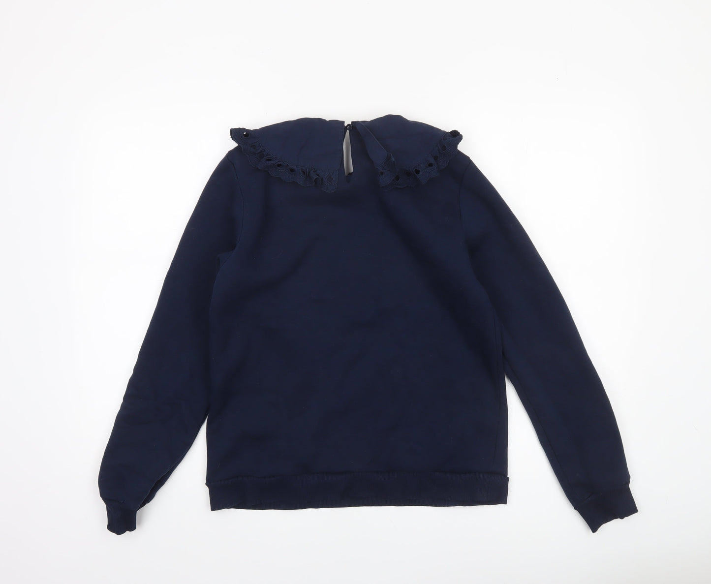 Great Plains Womens Navy Blue Collared Pullover Sweatshirt Size 8 XS