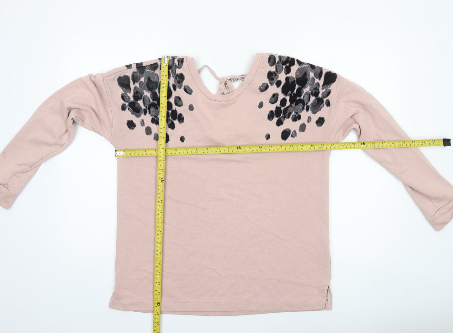 Next Women Pink Leopard Print Long Sleeve Pullover Sweatshirt UK 12