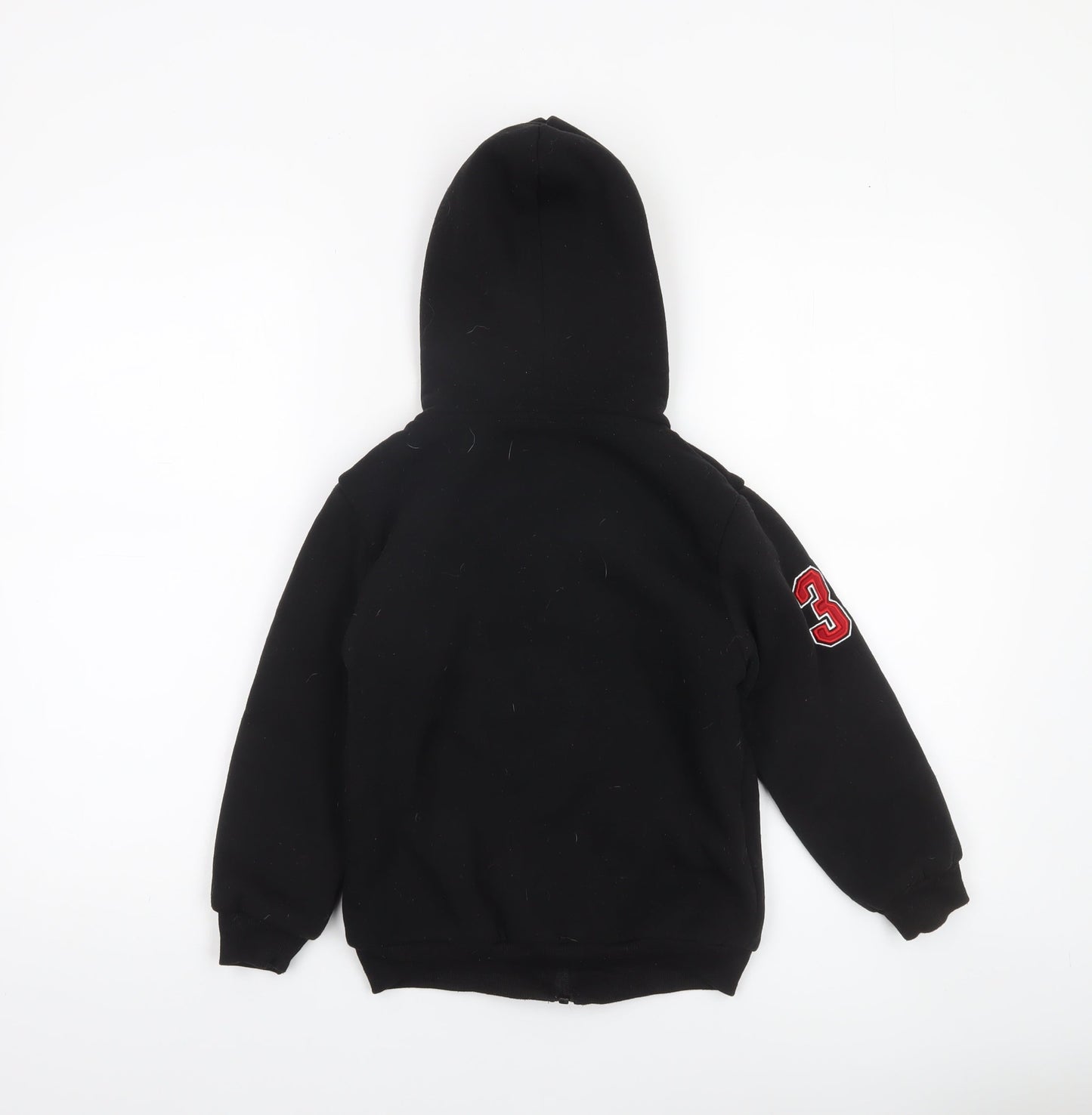 U.S. Polo Assn Boys Black Full Zip Hoodie Size 5-6 Years Cotton Blend