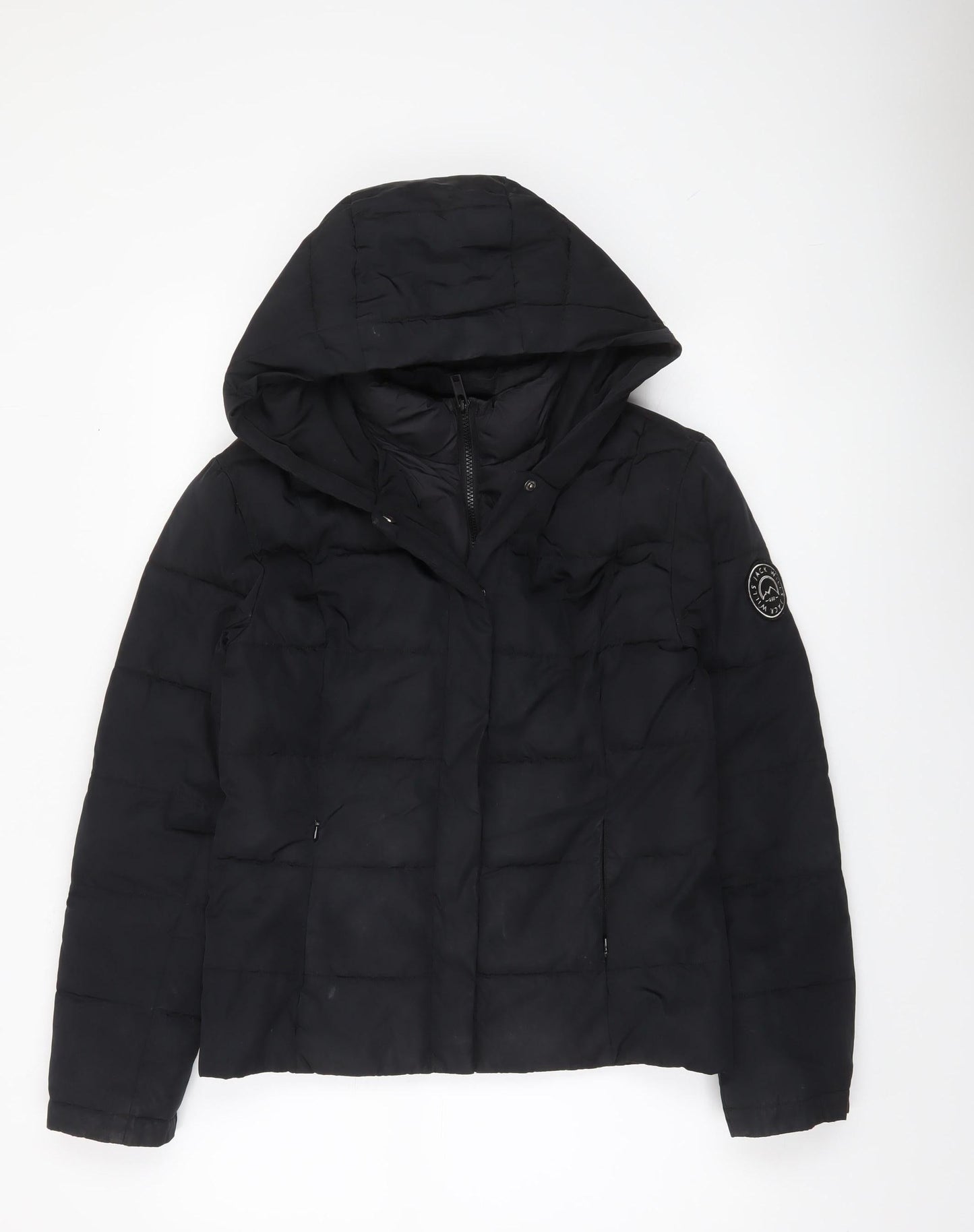 Womens UK Size 8 Regular Jack Wills Black Polyester Jacket