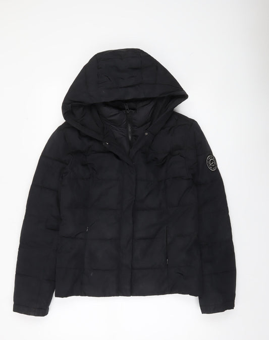 Womens UK Size 8 Regular Jack Wills Black Polyester Jacket