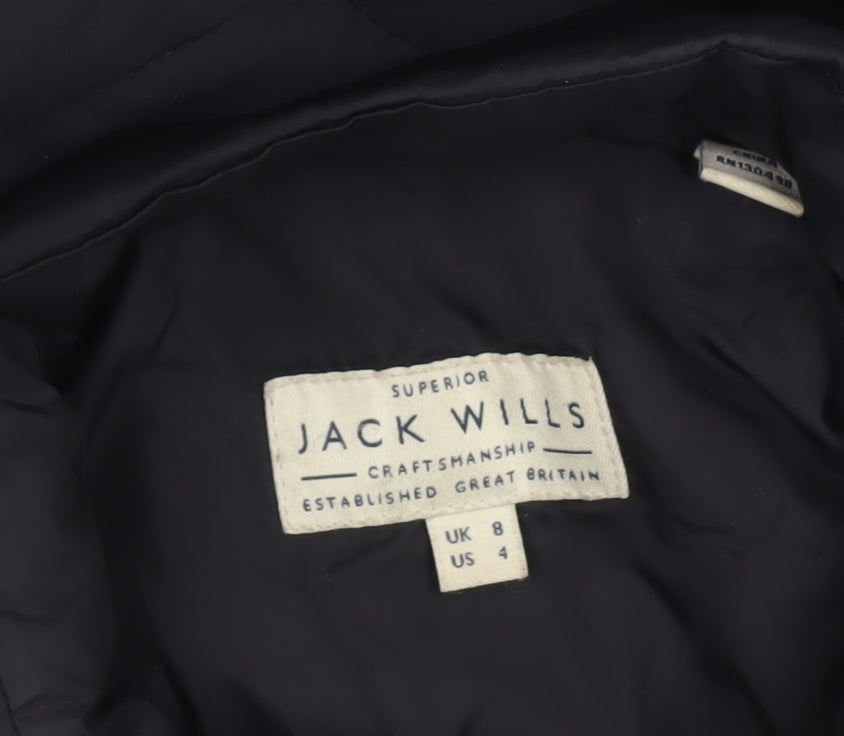 Womens UK Size 8 Regular Jack Wills Black Polyester Jacket