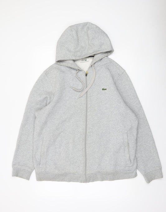 Mens UK 2XL Regular Lacoste Grey Full Zip Hoodie