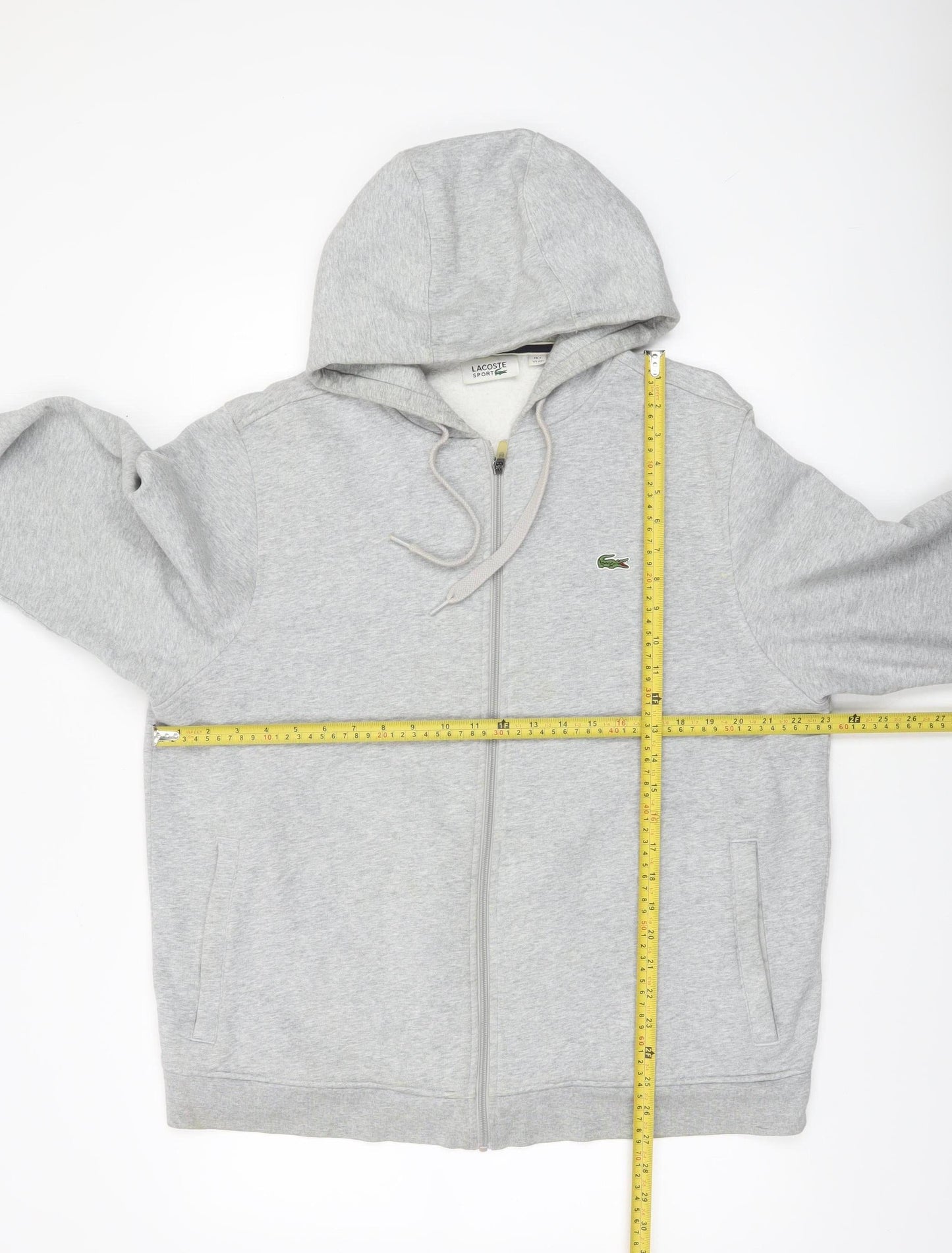 Mens UK 2XL Regular Lacoste Grey Full Zip Hoodie
