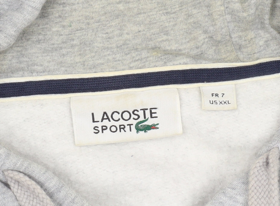 Mens UK 2XL Regular Lacoste Grey Full Zip Hoodie