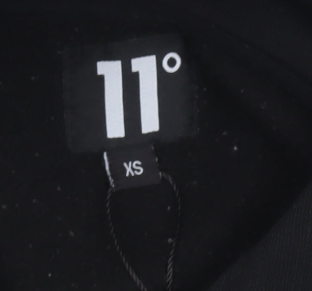 11 Degrees Men's Black White Pullover Hoodie XS Regular Fit