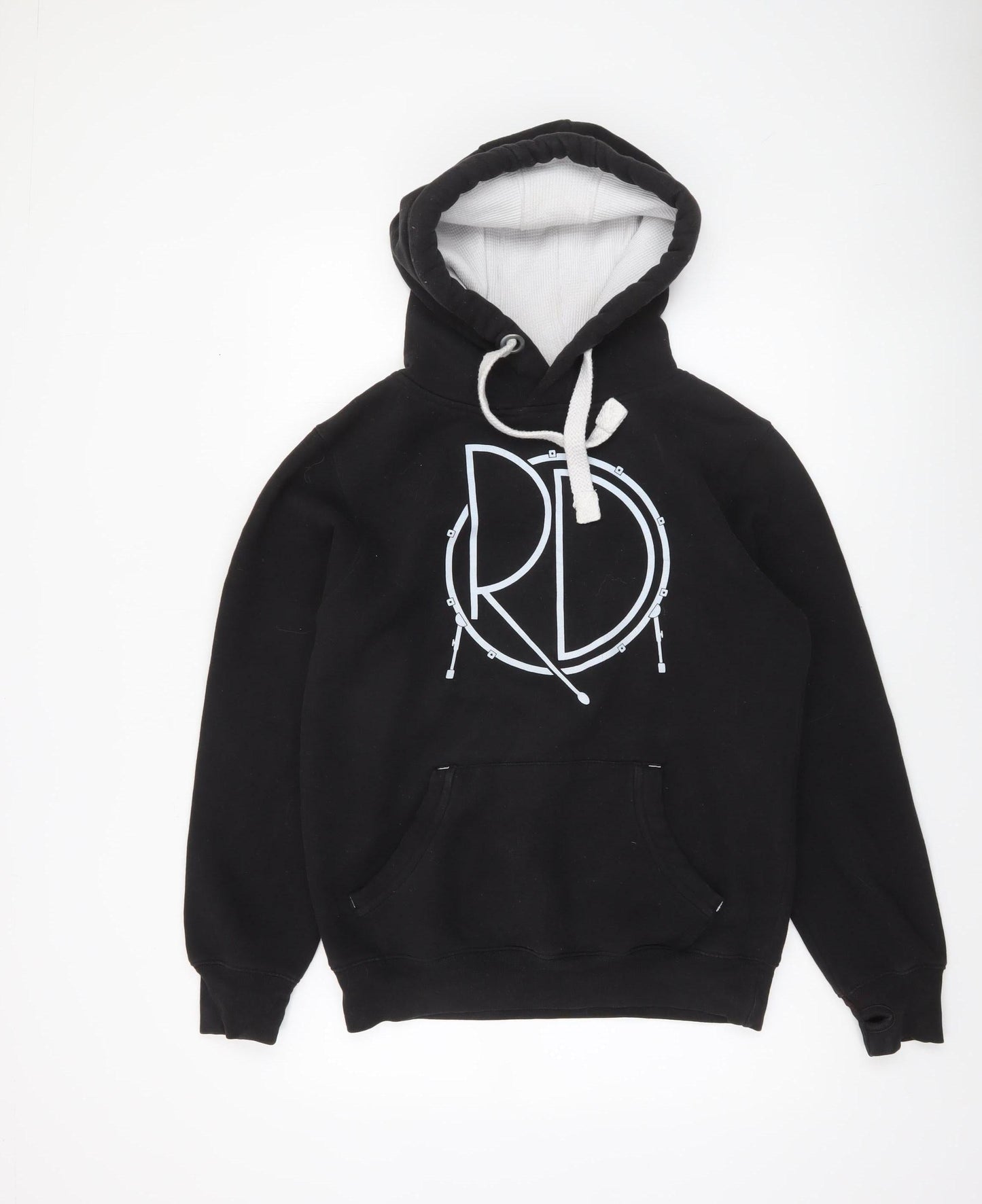 Rhythm Dynamics Men’s Black Pullover Hoodie S Music Logo Fleece