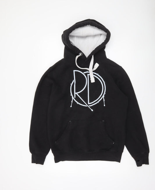 Rhythm Dynamics Men’s Black Pullover Hoodie S Music Logo Fleece