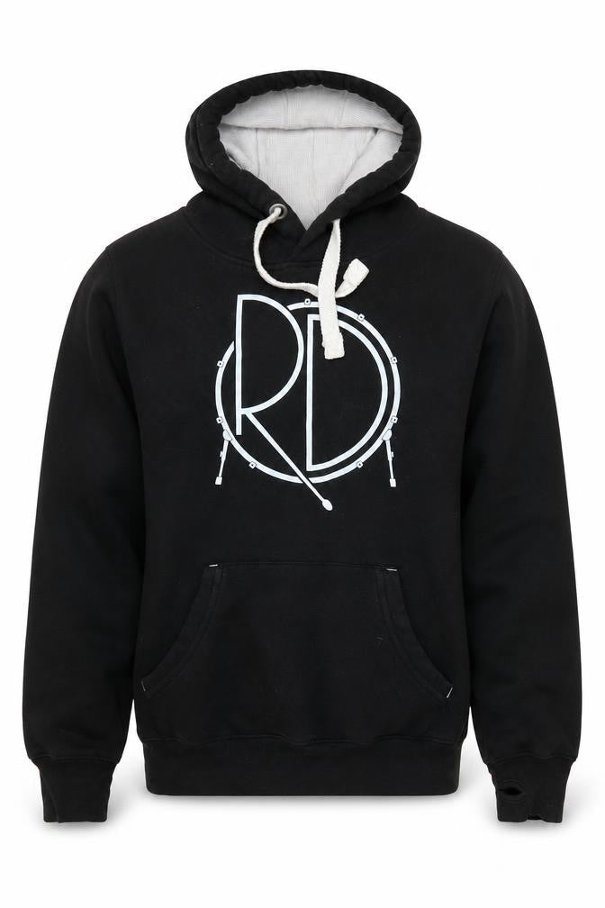 Rhythm Dynamics Men’s Black Pullover Hoodie S Music Logo Fleece