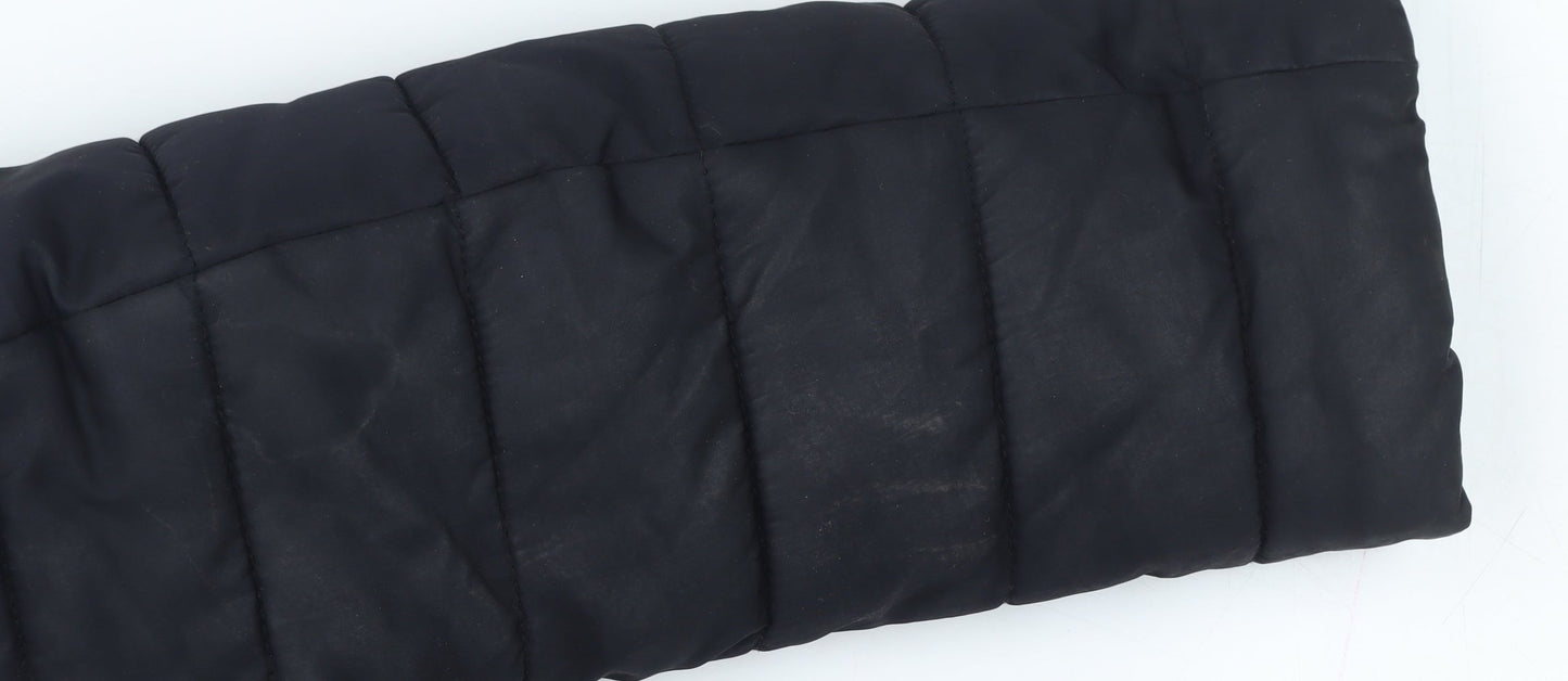 L.O.G.G. Womens Black Faux Fur Hooded Puffer Jacket Size 14