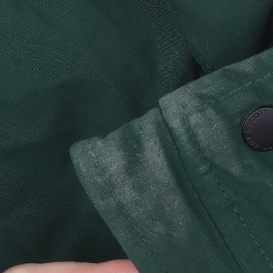 Lyle & Scott Men's Green Parka Jacket Faux Fur Hood Size S