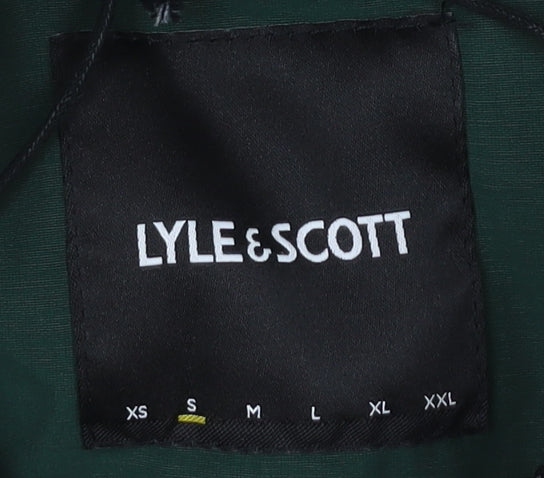 Lyle & Scott Men's Green Parka Jacket Faux Fur Hood Size S
