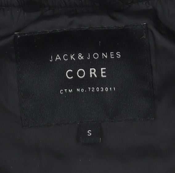 Jack & Jones Men's Black Bomber Jacket Size S Polyester Core Casual