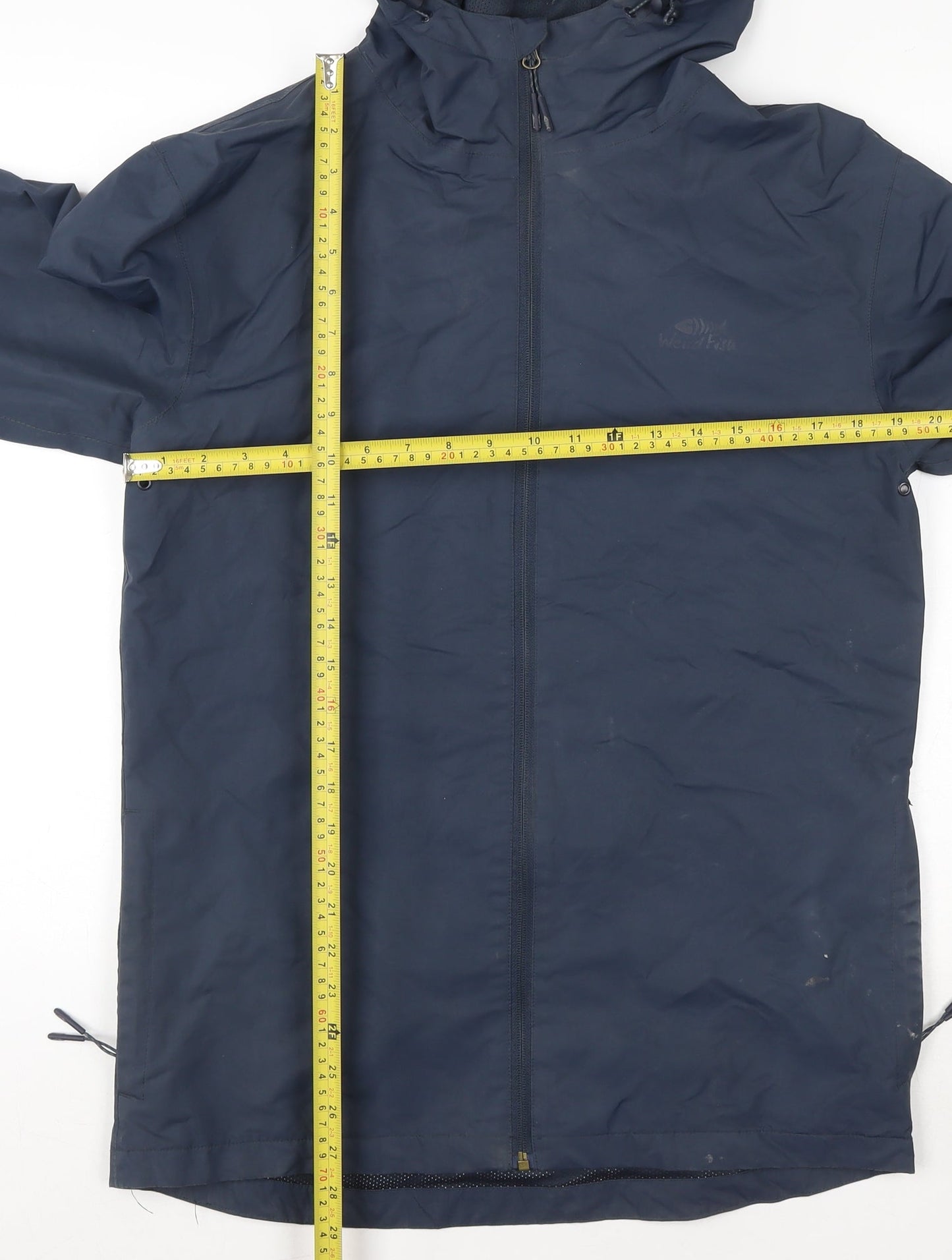 Weird Fish Men's Blue Waterproof Hooded Rain Jacket Size S