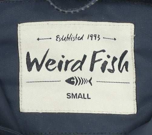 Weird Fish Men's Blue Waterproof Hooded Rain Jacket Size S