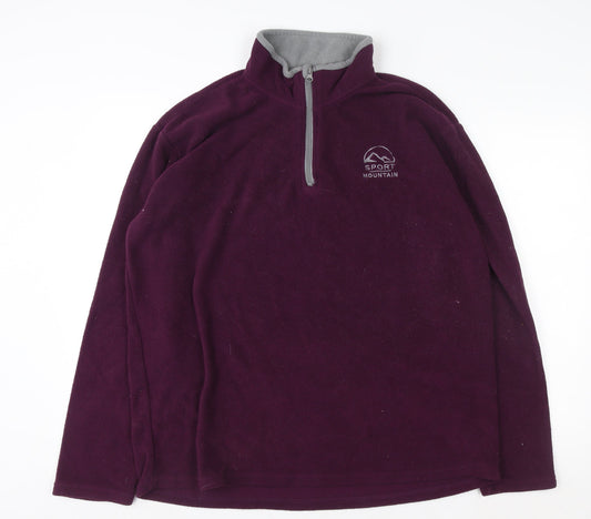 Atlas for Men Purple Fleece 2XL Pullover Sweatshirt Zip Outdoor Hiking