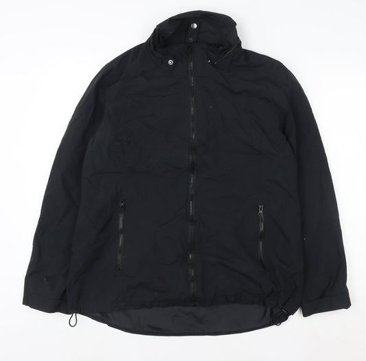 Nuvano Womens Black Lightweight Windbreaker Jacket L