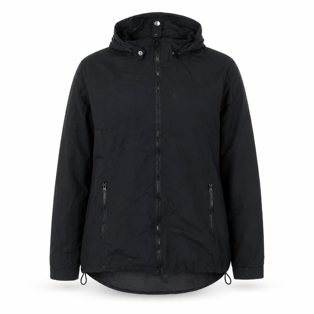 Nuvano Womens Black Lightweight Windbreaker Jacket L