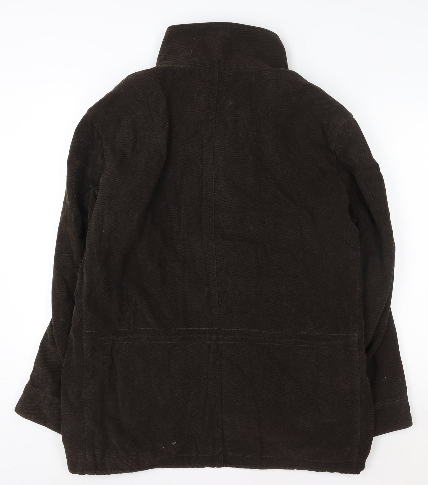 Racing Green Men's Brown Cotton Overcoat L Regular Fit